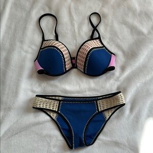 Victoria’s Secret Blue and Pink Bikini 34DD Medium